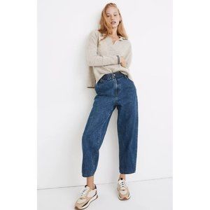 Madewell Pull-On Balloon Jeans in Morningside Wash M Blue